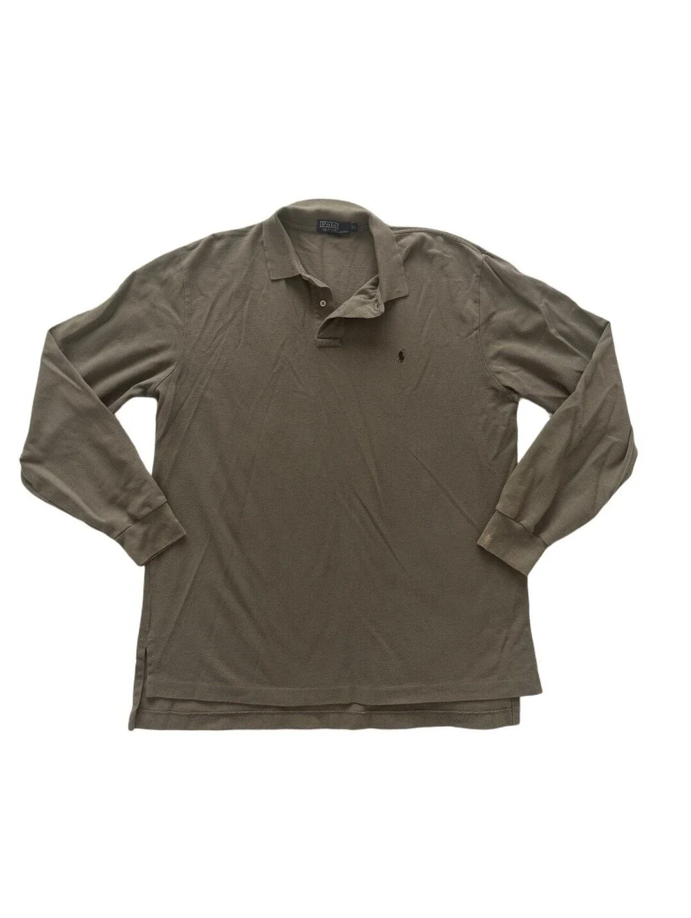 Polo Ralph Lauren Long Sleeve Polo Shirt Men’s XL Taupe Khaki Olive Pony Logo